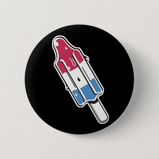 Badge Rond 5 Cm sucette glacée à fusée rétro (Devant)