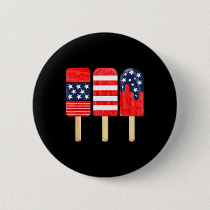 Badge Rond 5 Cm Sucette Rouge Blanche Bleue Drapeau Américain 4 Ju