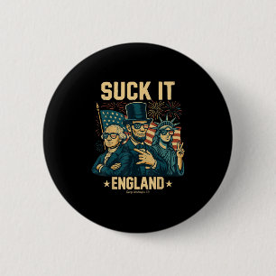 Badge Rond 5 Cm Suck It England Funny George Washington 1776 États