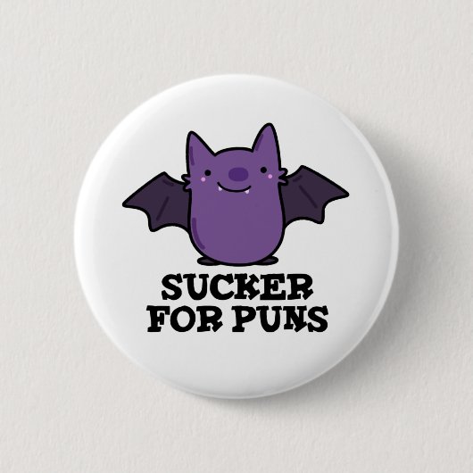 Badge Rond 5 Cm Sucker Pour Les Puns Amusant Petit Bat Pun (Devant)