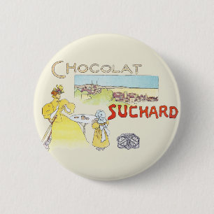 Badge Rond 5 Cm Sucre de bonbons victoriens au chocolat français