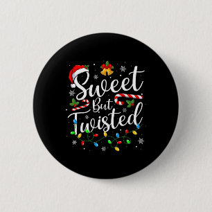 Badge Rond 5 Cm Sucré Mais Drôle De Noël Canne De Bonbon De Noël X