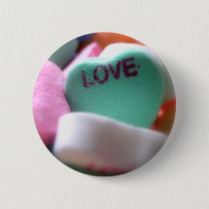Badge Rond 5 Cm Sucrerie de coeur d'amour
