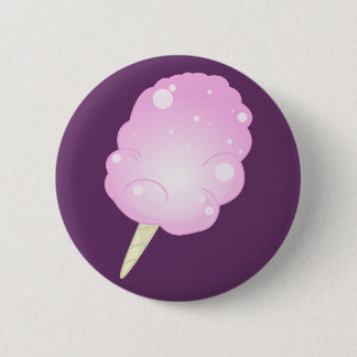 Badge Rond 5 Cm Sucrerie de coton rose