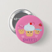 Badge Rond 5 Cm Sucres - Cupcakes ! (Devant & derrière)