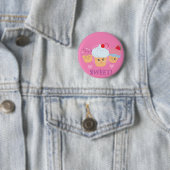 Badge Rond 5 Cm Sucres - Cupcakes ! (En situation)