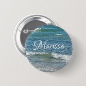 Badge Rond 5 Cm Sudbury Blue Atlantic Ocean Shore Nom personnalisé (Devant & derrière)
