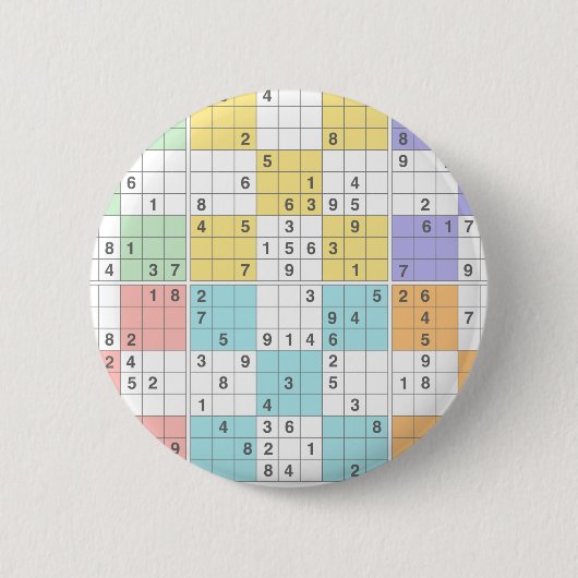 Badge Rond 5 Cm sudoku pastel (Devant)