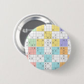 Badge Rond 5 Cm sudoku pastel (Devant & derrière)