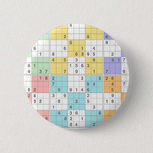 Badge Rond 5 Cm sudoku pastel