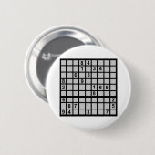 Badge Rond 5 Cm Sudoku - puzzle (Devant & derrière)