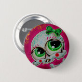 Badge Rond 5 Cm Sugar skull button (Devant & derrière)