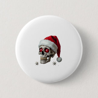 Badge Rond 5 Cm Sugar Skull with Santa Hat Tee Christmas Pajama Xm