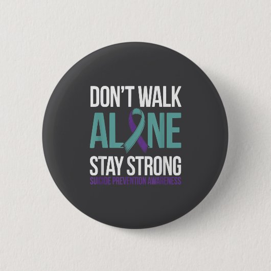 Badge Rond 5 Cm Suicide Prevention Teal Purple Ribbon Suprt (Devant)