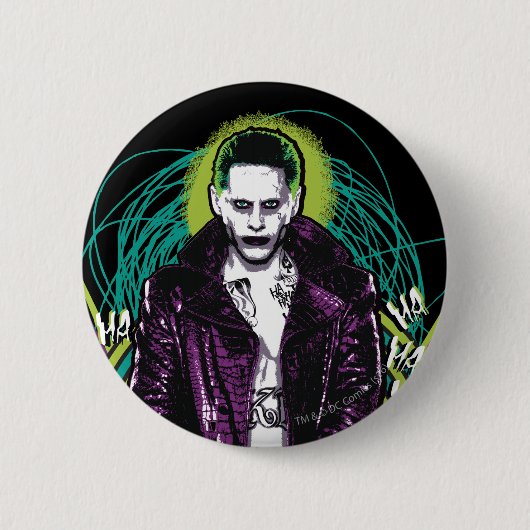 Badge Rond 5 Cm Suicide Squad | Joker Retro Rock Graphic (Devant)