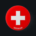 Badge Rond 5 Cm Suisse Drapeau charmant patriotique<br><div class="desc">Switzerland Flag Charming Patriotic Button with the Switzerland flag printed all over the button. Country name is subtly integrated in the design on the bottom. Texte is fully customizable using "Customize it!" feature. This beautiful Switzerland Button is the stylish venin d'occasion. © 2022 CountriesOfTheWorld</div>