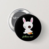 Badge Rond 5 Cm Suivez la goupille blanche de lapin (Devant & derrière)