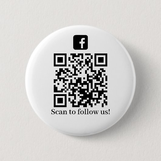 Badge Rond 5 Cm Suivez-nous Code QR professionnel (Devant)