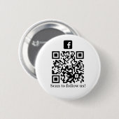 Badge Rond 5 Cm Suivez-nous Code QR professionnel (Devant & derrière)