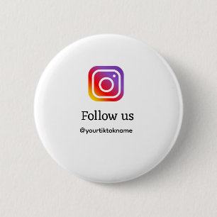 Badge Rond 5 Cm suivez-nous Instagram nom d'utilisateur médias soc