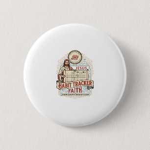 Badge Rond 5 Cm Suivi de Jésus Suivi de l'habitude de la foi Jésus
