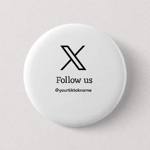 Badge Rond 5 Cm suivre twitter X nom d'utilisateur médias sociaux 