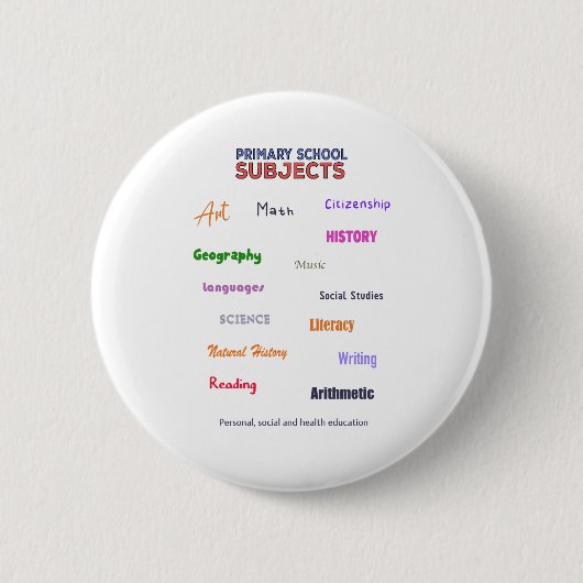 Badge Rond 5 Cm Sujets de l'école primaire (Devant)