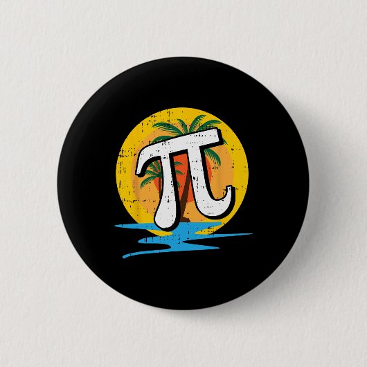 Badge Rond 5 Cm Summer Pi Day Retro Beach Math (Devant)