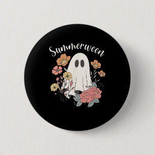 Badge Rond 5 Cm Summerween Fleur Sauvage Drôle Fantôme Saison Effr