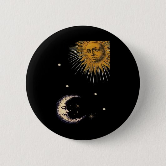 Badge Rond 5 Cm Sun And Moon 90s Whimsigoth Design (Devant)