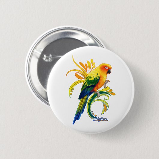 Badge Rond 5 Cm Sun Conure (Devant & derrière)