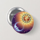 Badge Rond 5 Cm Sun et bouton de visages de lune (Devant & derrière)
