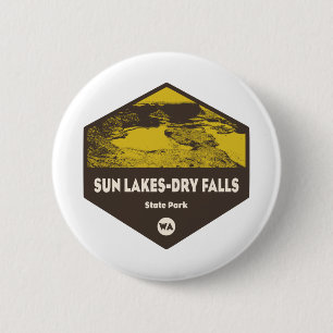 Badge Rond 5 Cm Sun Lakes-Dry Falls State Park Washington