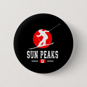 Badge Rond 5 Cm Sun Peaks Canada Station de ski Rocky Mountains Ca