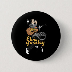 Badge Rond 5 Cm Sun Records X Elvis Presley Dansant Avec Étoiles