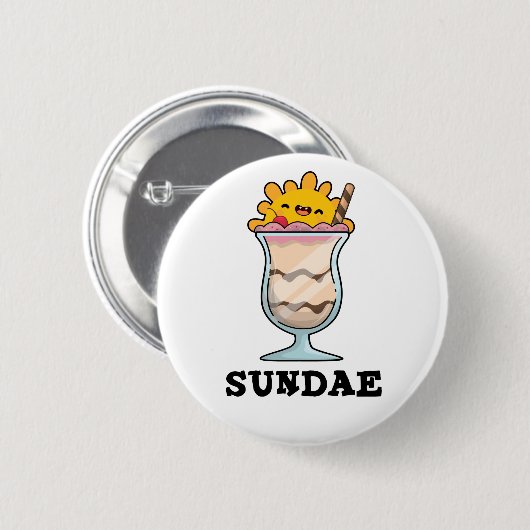 Badge Rond 5 Cm Sundae Funny Sunday Glace Cream Pun (Devant & derrière)