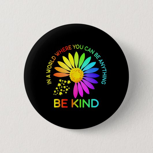 Badge Rond 5 Cm Sunflower Be Kind Puzzle Support Sensibilisation s (Devant)