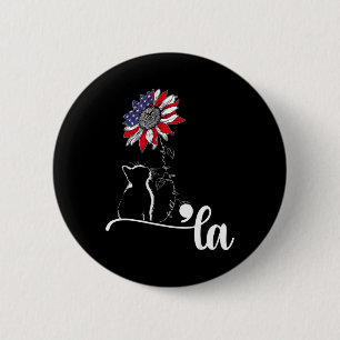 Badge Rond 5 Cm Sunflower Cat Comma La Kamala Harris Pour Présiden