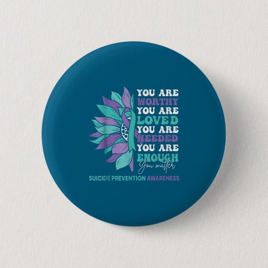 Badge Rond 5 Cm Sunflower Motivational Suprt Suicide Prevention Aw (Devant)