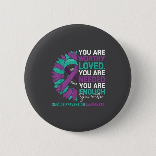 Badge Rond 5 Cm Sunflower Suicide Prevention Awareness Motivationa (Devant)