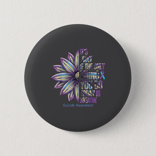 Badge Rond 5 Cm Sunflower Suicide Prevention Awareness Week Teal P (Devant)