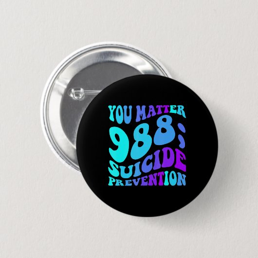 Badge Rond 5 Cm Sunflower You 988 Suicide Prevention Awaren (Devant & derrière)