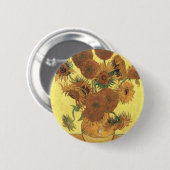 Badge Rond 5 Cm Sunflowers par Van Gogh (Devant & derrière)