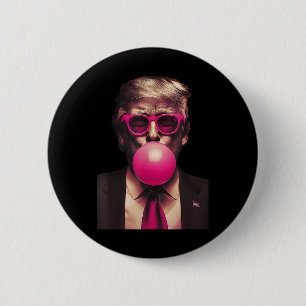 Badge Rond 5 Cm Sungles roses Trump Bubble Gum Shirt 2024 Vote Pre