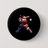 Badge Rond 5 Cm Sungles Santa Playing Baseball Christmas Pajamas X (Devant)