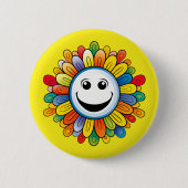 Badge Rond 5 Cm Sunny Ray Flower (Devant)