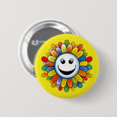 Badge Rond 5 Cm Sunny Ray Flower (Devant & derrière)