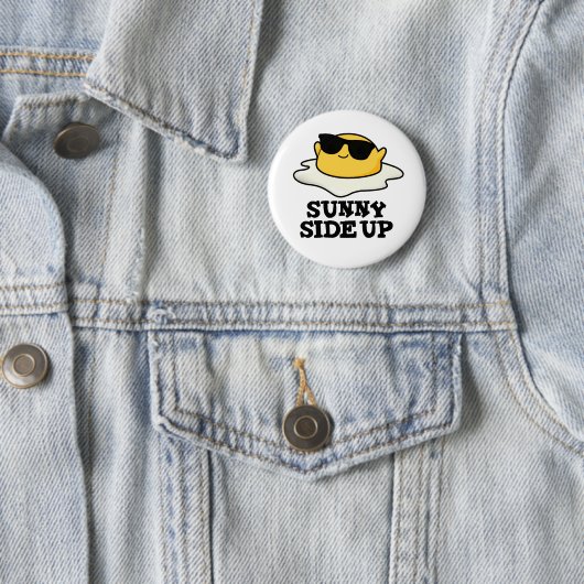 Badge Rond 5 Cm Sunny Side Up Funny Fried Oeuf Pun (En situation)