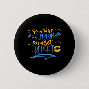 Badge Rond 5 Cm Sunrise Sunburn Sunset Répétition