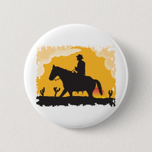 Badge Rond 5 Cm Sunset Cowboy (Devant)
